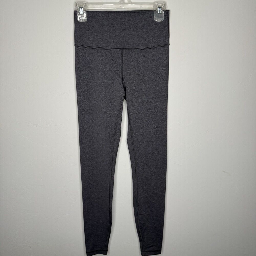 lululemon gray Heathered Black high rise wunder under leggings euc sz 6